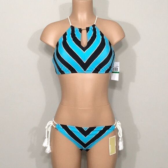 Michael Kors nautical rope stripe bikini. S-top/M-bottom. . NWT - Picture 1 of 10